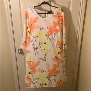 Floral 3/4 sleeve midi dress